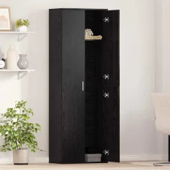 vidaXL Highboard 60 x 35 x 180 cm Bewerkt hout Zwart eiken