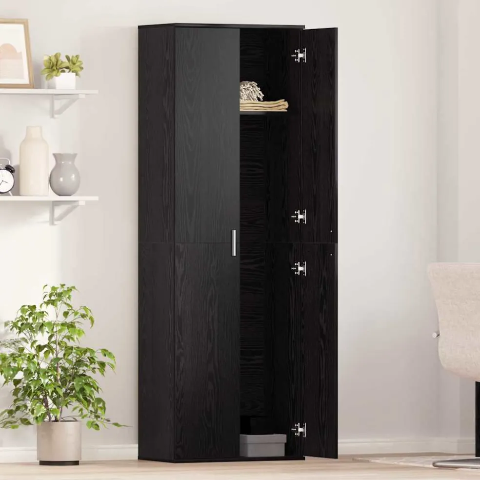 vidaXL Highboard 60 x 35 x 180 cm Bewerkt hout Zwart eiken