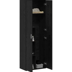 vidaXL Highboard 60 x 35 x 180 cm Bewerkt hout Zwart eiken