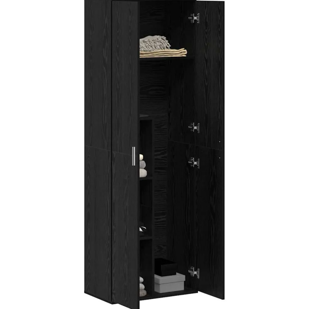 vidaXL Highboard 60 x 35 x 180 cm Bewerkt hout Zwart eiken