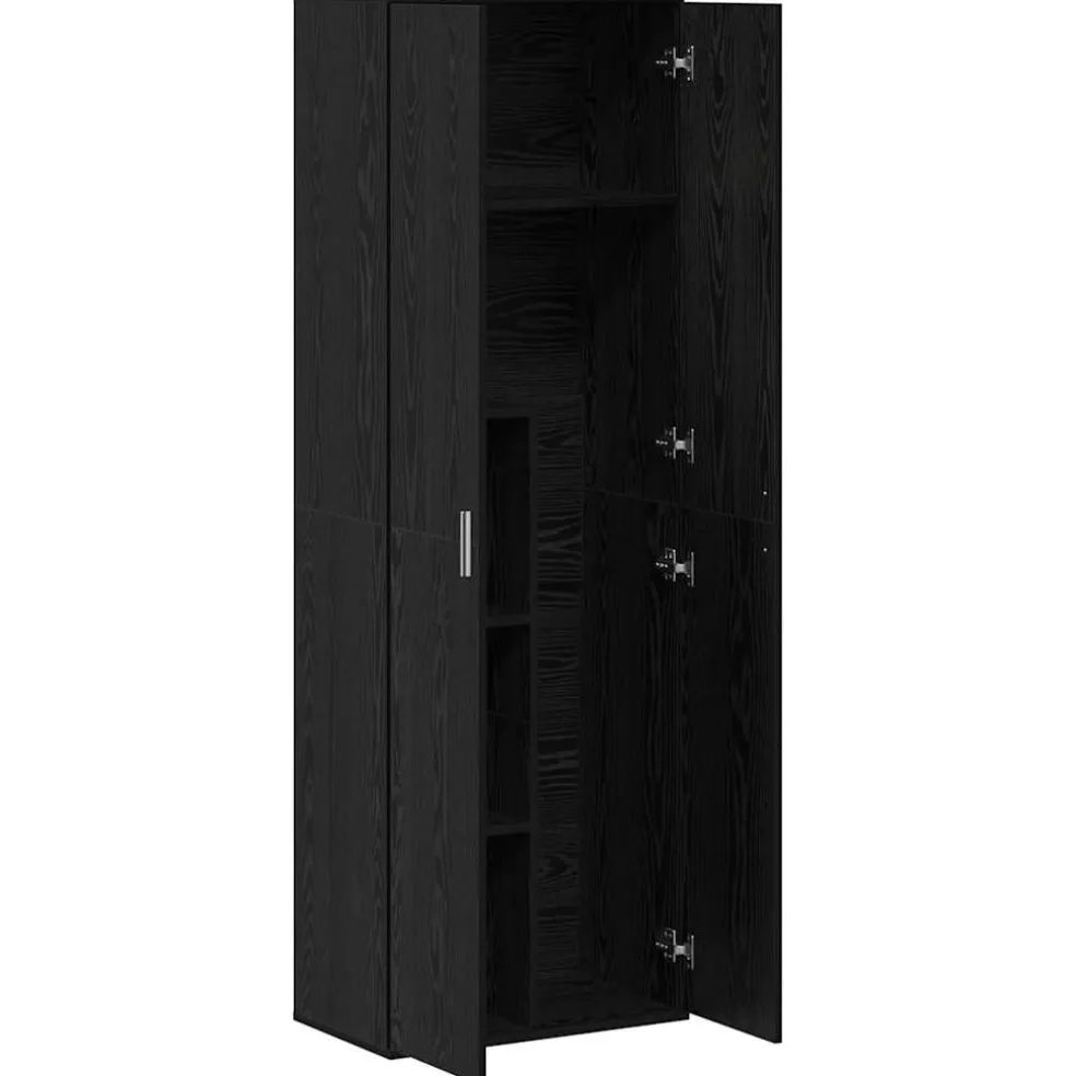 vidaXL Highboard 60 x 35 x 180 cm Bewerkt hout Zwart eiken