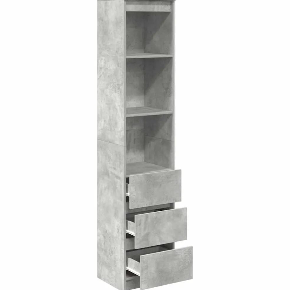 vidaXL Highboard 37,5x35x180 cm spaanplaat betongrijs