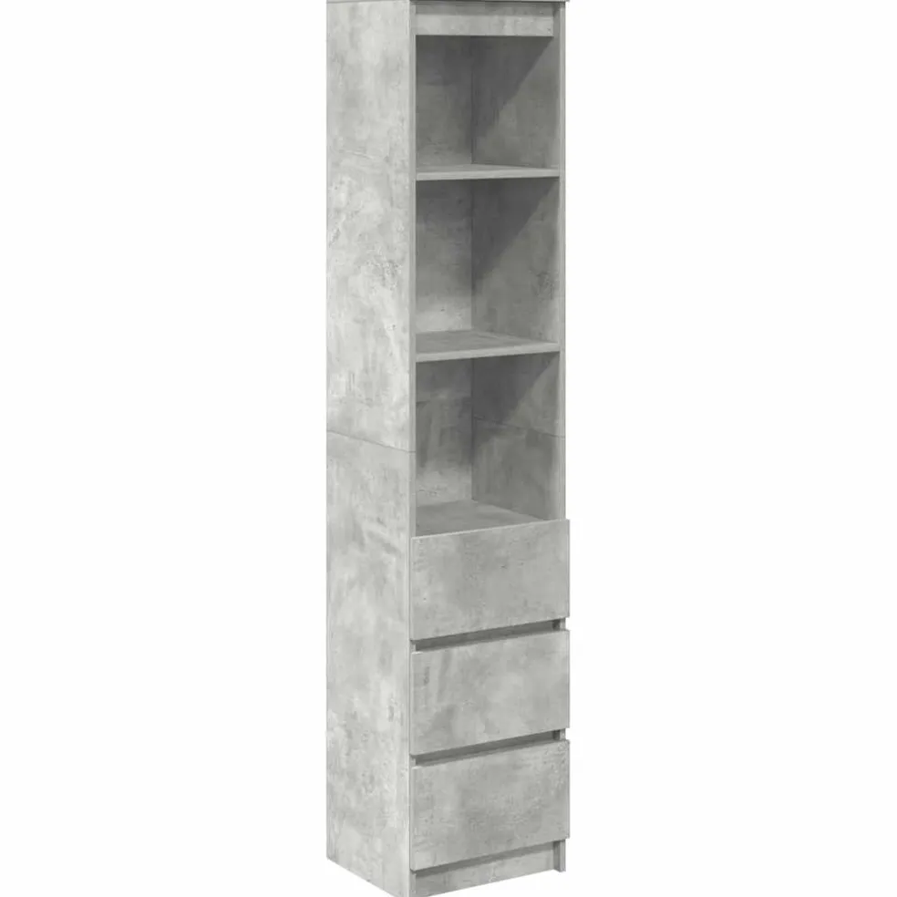 vidaXL Highboard 37,5x35x180 cm spaanplaat betongrijs