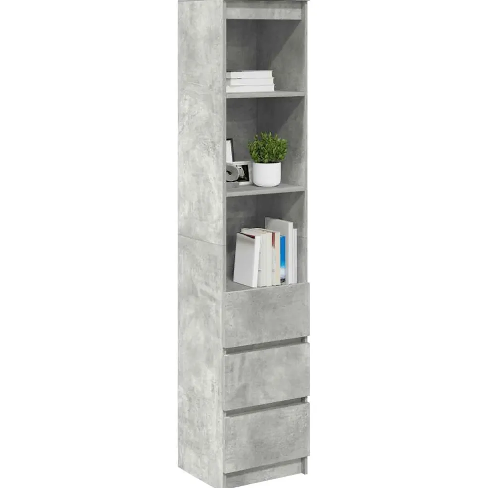 vidaXL Highboard 37,5x35x180 cm spaanplaat betongrijs