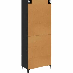 vidaXL Highboard Zwart Eiken 69,5 x 34 x 180 cm Bewerkt hout