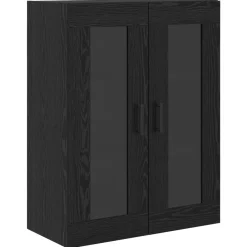 vidaXL Highboard Zwart Eiken 69,5 x 34 x 180 cm Bewerkt hout