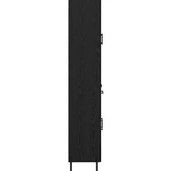 vidaXL Highboard Zwart Eiken 69,5 x 34 x 180 cm Bewerkt hout