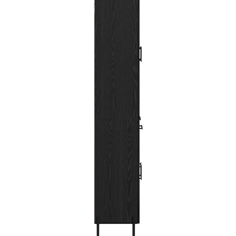 vidaXL Highboard Zwart Eiken 69,5 x 34 x 180 cm Bewerkt hout