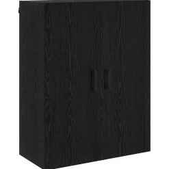 vidaXL Highboard Zwart Eiken 69,5 x 34 x 180 cm Bewerkt hout