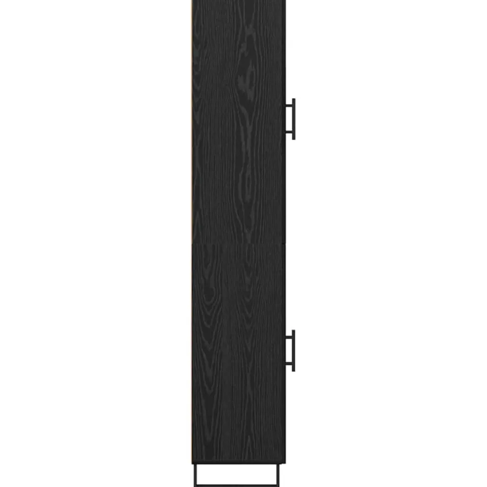 vidaXL Highboard Zwart Eiken 34,5 x 34 x 180 cm Bewerkt hout