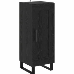 vidaXL Highboard Zwart Eiken 34,5 x 34 x 180 cm Bewerkt hout