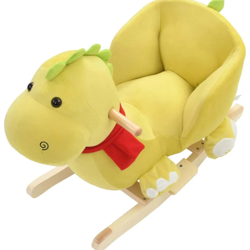 vidaXL Hobbeldier draak met rugleuning 60x32x53 cm pluche limegroen