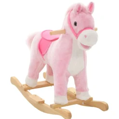 vidaXL Hobbeldier paard 65x32x58 cm pluche roze