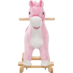vidaXL Hobbeldier paard 65x32x58 cm pluche roze
