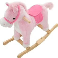 vidaXL Hobbeldier paard 65x32x58 cm pluche roze