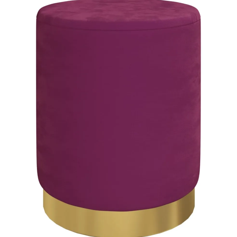 vidaXL Hocker met opbergruimte rond fluweel 31 x 37 cm paars