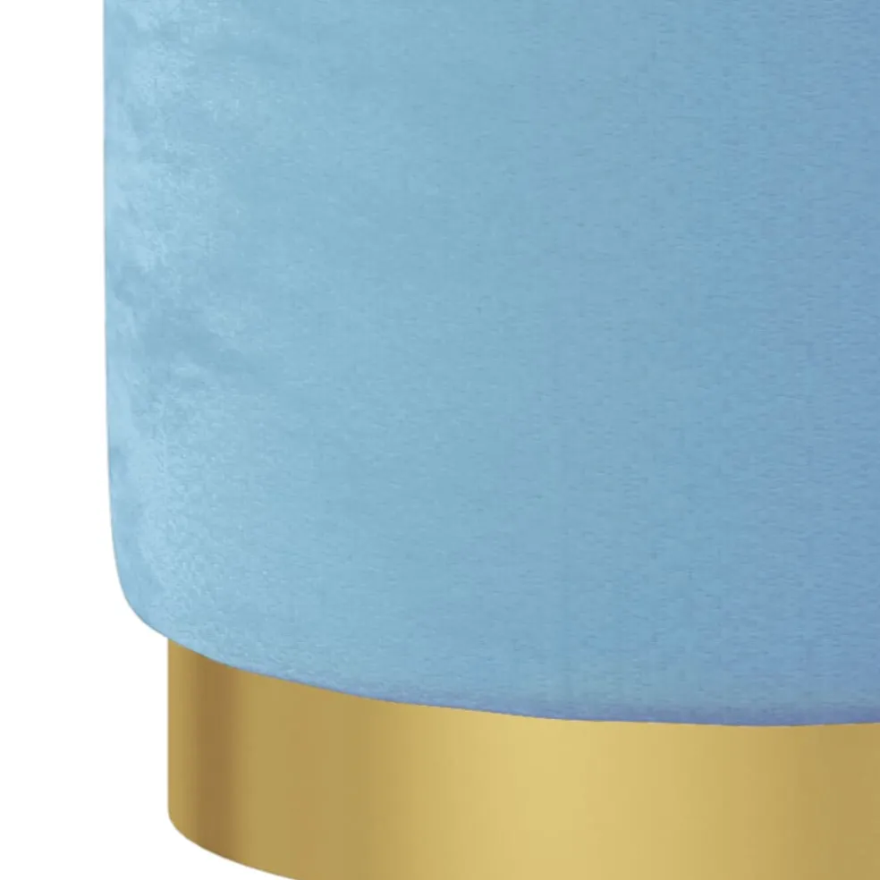 vidaXL Hocker met opbergruimte rond fluweel 31 x 37 cm lichtblauw