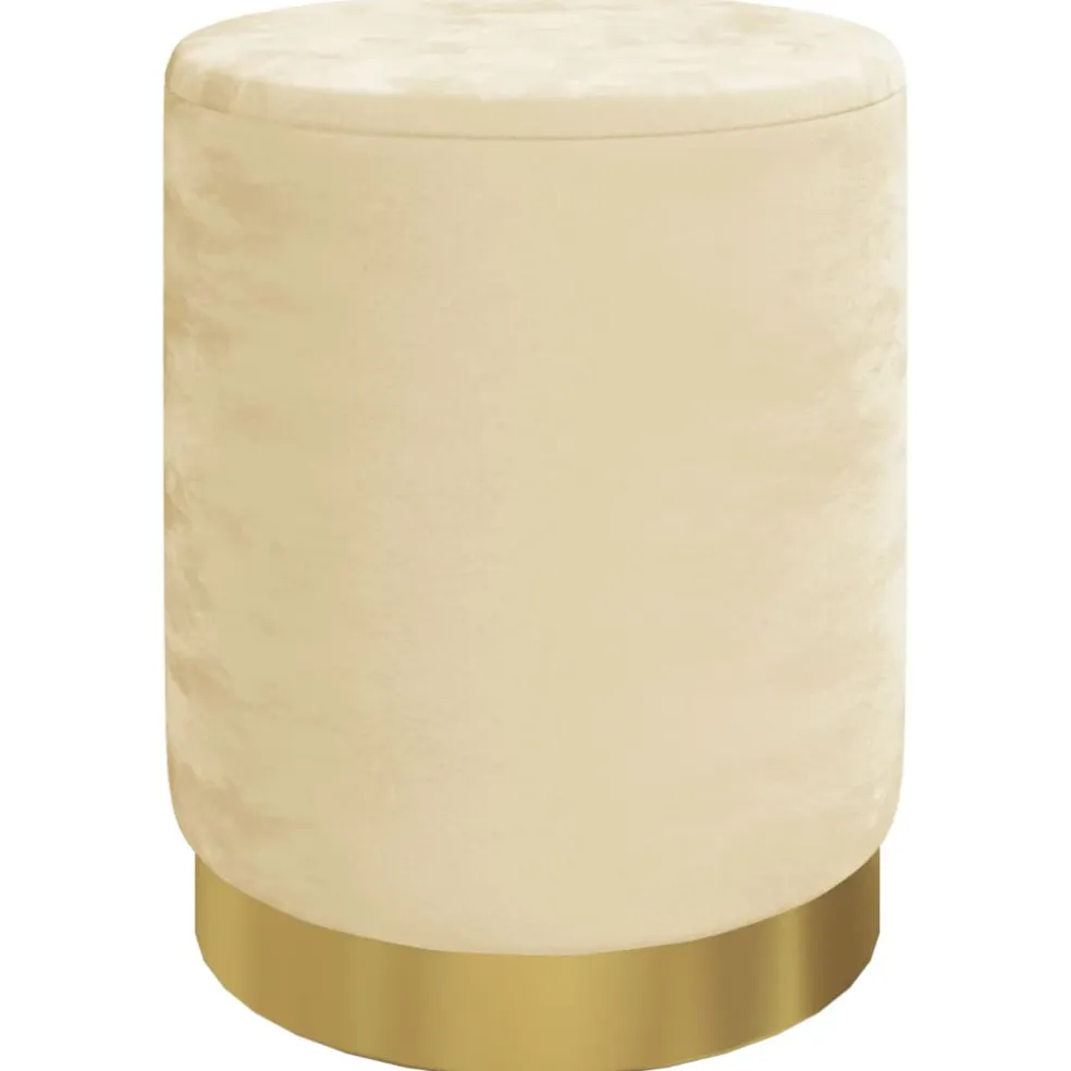 vidaXL Hocker met opbergruimte rond fluweel 31 x 37 cm abrikooskleurig
