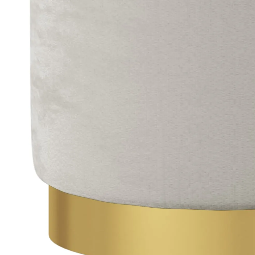 vidaXL Hocker met opbergruimte rond fluweel 31 x 37 cm lichtgrijs