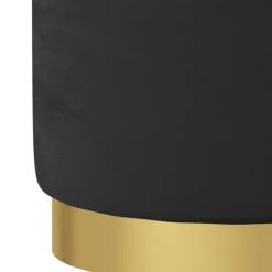 vidaXL Hocker met opbergruimte rond fluweel 31 x 37 cm zwart