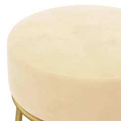 vidaXL Hocker rond fluweel abrikooskleurig