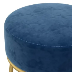 vidaXL Hocker rond fluweel blauw