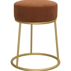 vidaXL Hocker rond fluweel bruin