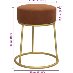 vidaXL Hocker rond fluweel bruin