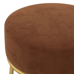 vidaXL Hocker rond fluweel bruin