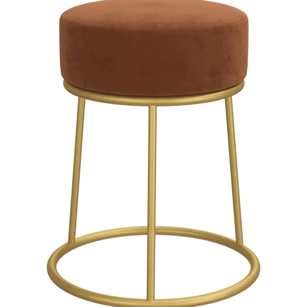 vidaXL Hocker rond fluweel bruin