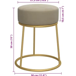 vidaXL Hocker rond fluweel donkergrijs