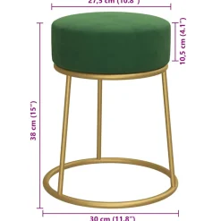 vidaXL Hocker rond fluweel groen
