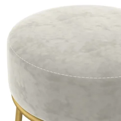 vidaXL Hocker rond fluweel lichtgrijs