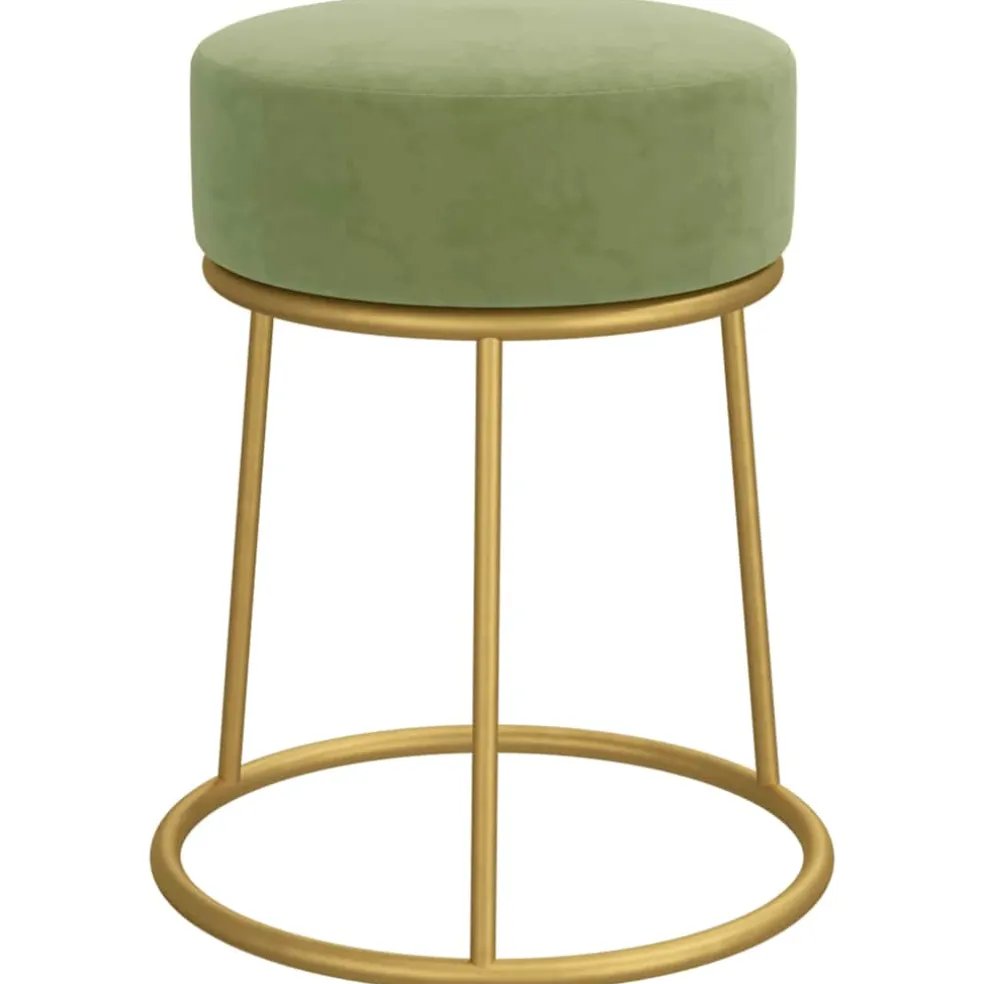vidaXL Hocker rond fluweel mosterdgroen