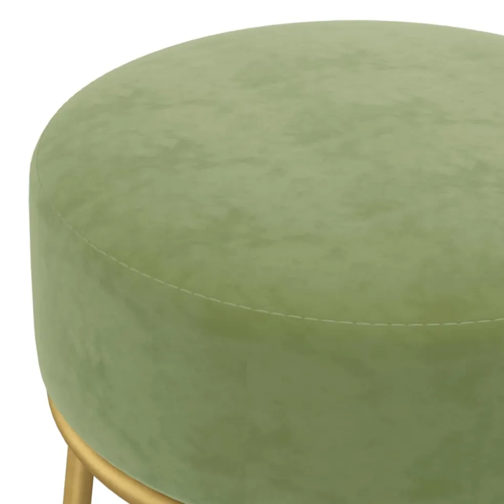 vidaXL Hocker rond fluweel mosterdgroen