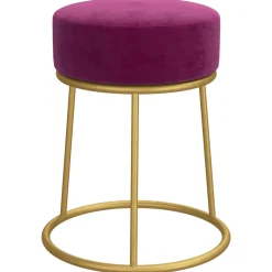 vidaXL Hocker rond fluweel paars