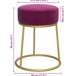 vidaXL Hocker rond fluweel paars