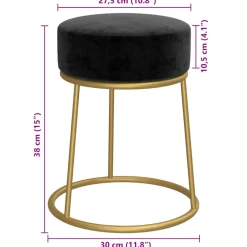 vidaXL Hocker rond fluweel zwart