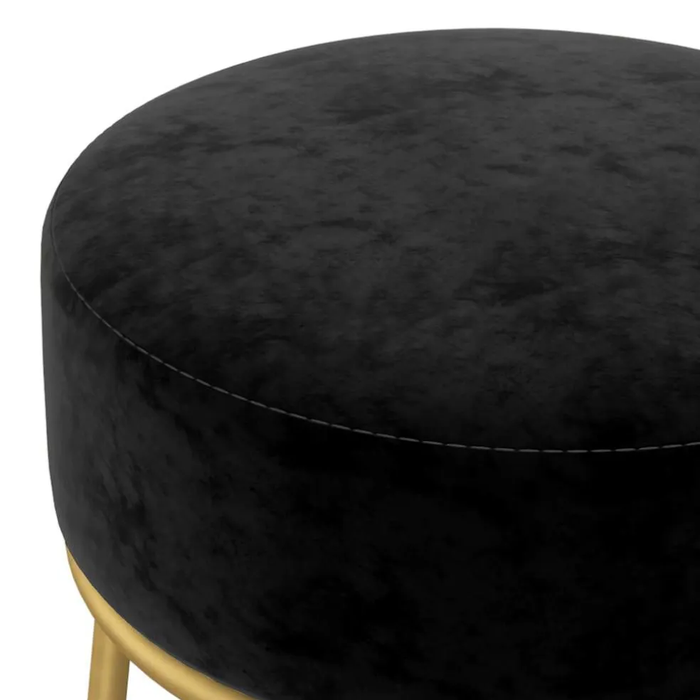 vidaXL Hocker rond fluweel zwart