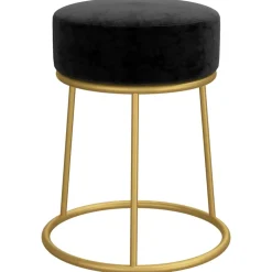vidaXL Hocker rond fluweel zwart