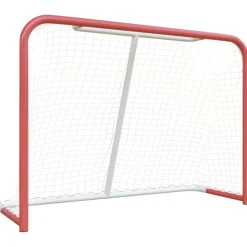 vidaXL Hockeydoel met net 153x60x118 cm staal en polyester rood en wit