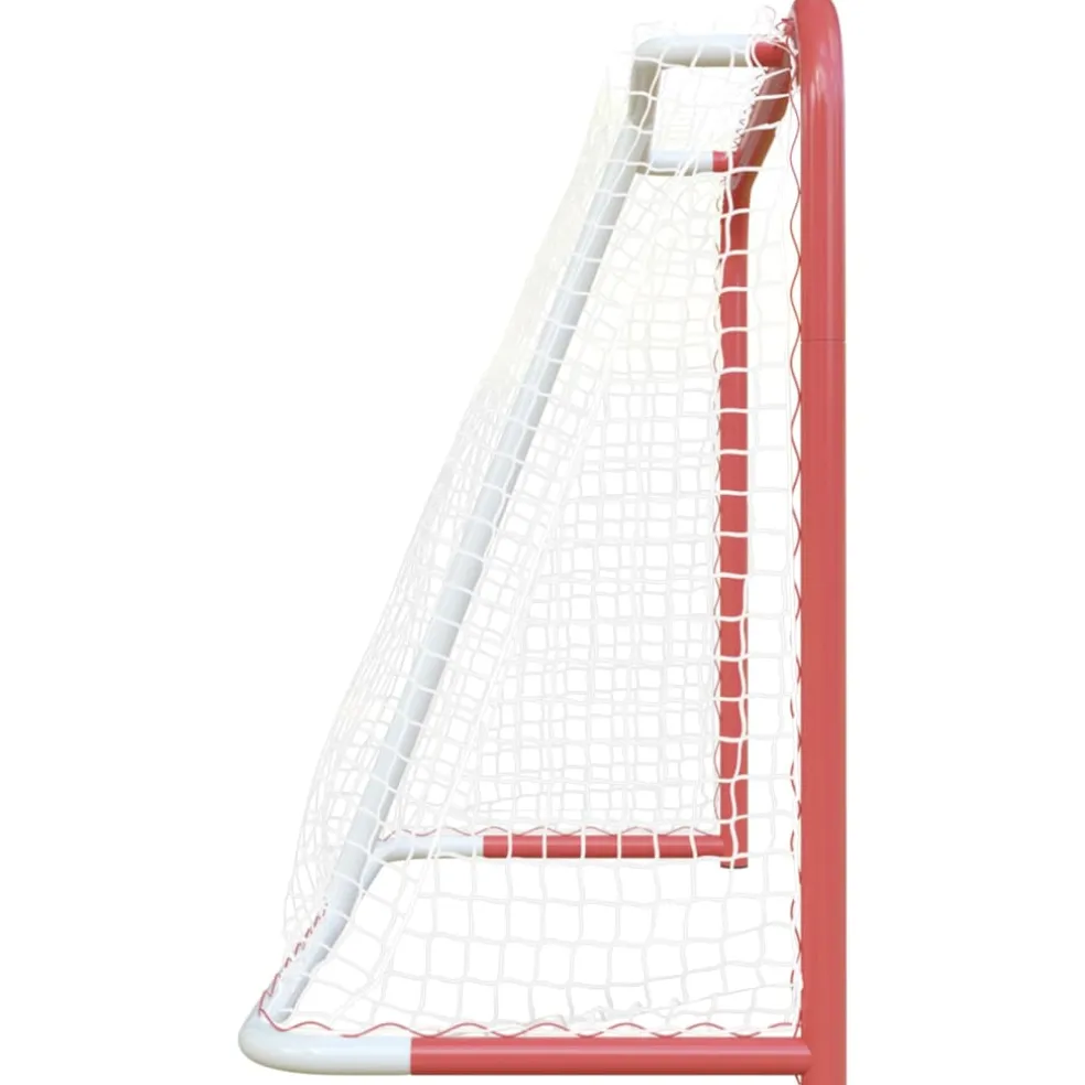 vidaXL Hockeydoel met net 153x60x118 cm staal en polyester rood en wit