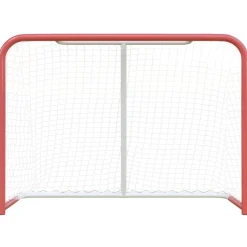 vidaXL Hockeydoel met net 153x60x118 cm staal en polyester rood en wit