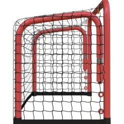 vidaXL Hockeydoel met net 68x32x47 cm staal en polyester rood en zwart