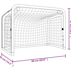 vidaXL Hockeydoel met net 68x32x47 cm staal en polyester rood en zwart