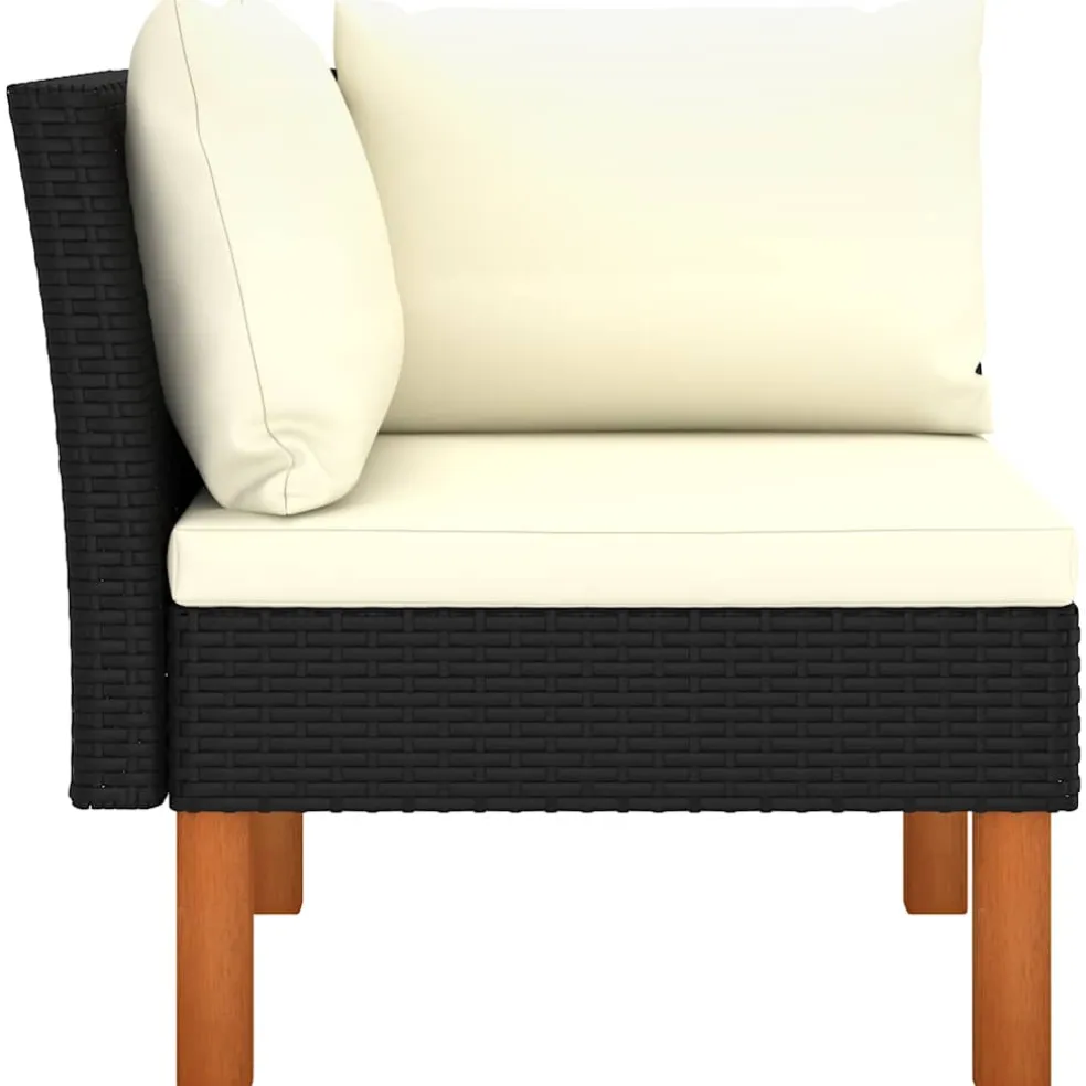 vidaXL Hoekbanken 2 st poly rattan en massief eucalyptushout