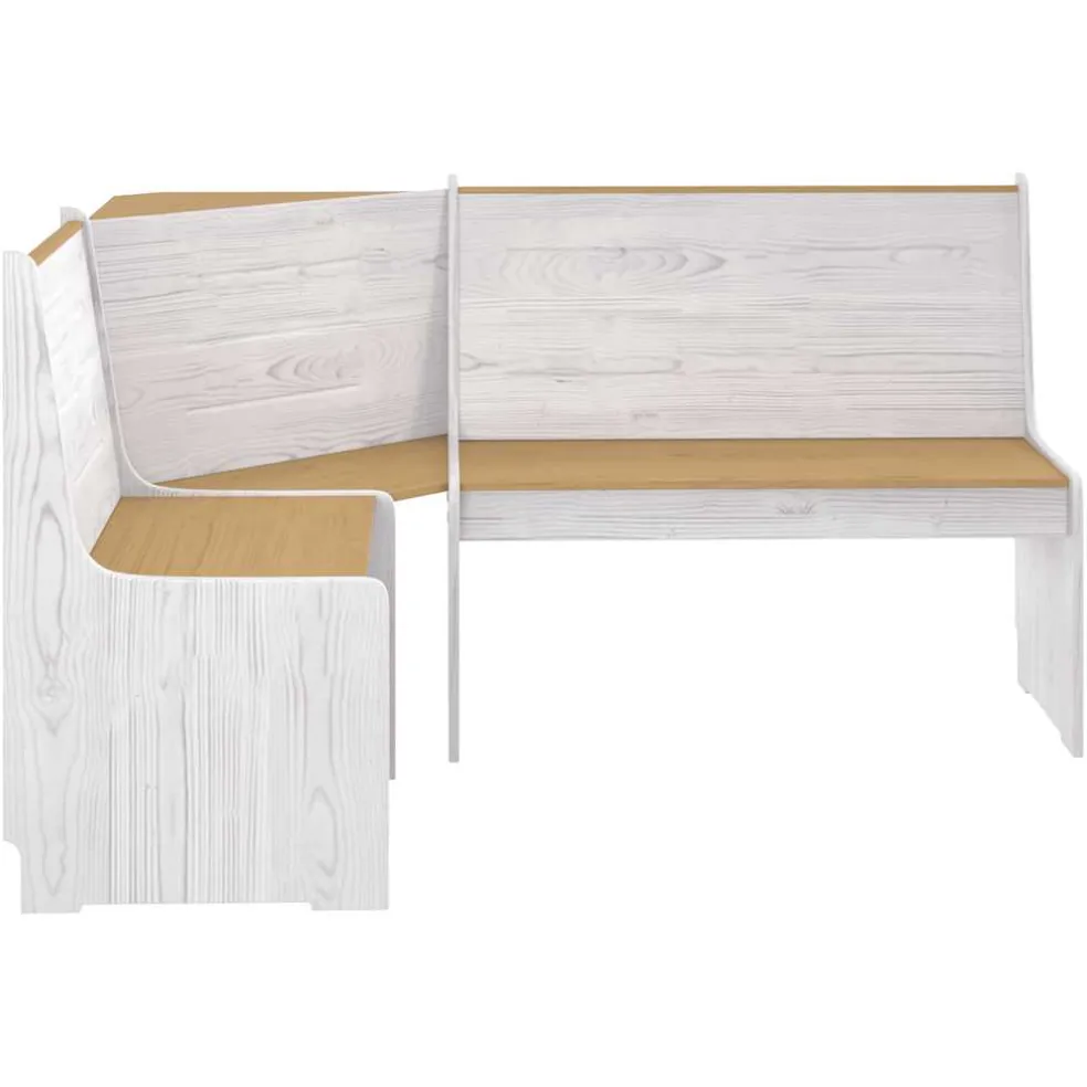 vidaXL Hoekbank REINE 151 cm massief grenenhout honingbruin en wit