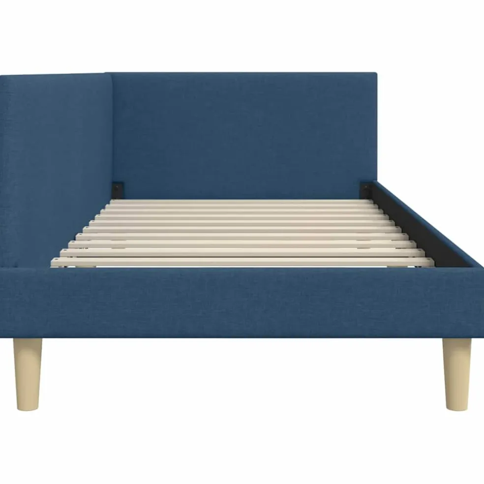 vidaXL Hoekbedframe Blauw 80 x 200 cm Stof