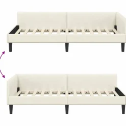 vidaXL Hoekbedframe Crème 80 x 200 cm Fluweel