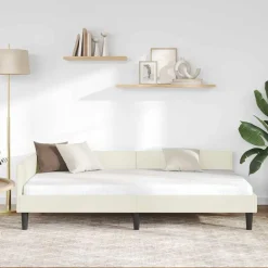 vidaXL Hoekbedframe Crème 80 x 200 cm Fluweel